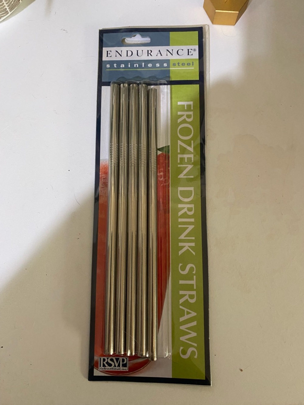 Stainless Steel Frozen Drink Straws — Silver (6-Pack)